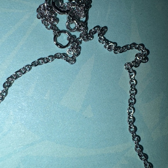 Vintage Sterling Silver 925  Blue Topaz Necklace 18 In 3 In Extender - Picture 6 of 6